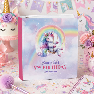 Bright Unicorn Magical Day Girl Birthday Binder