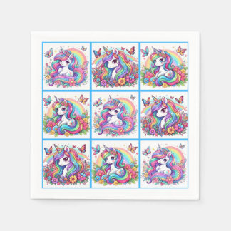 Bright Unicorn Party Napkins