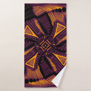 Bright universal square ornament. Lines, spots, do Bath Towel