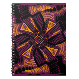 Bright universal square ornament. Lines, spots, do Notebook