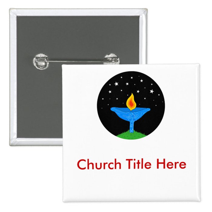 Bright UU Chalice Nametag Button