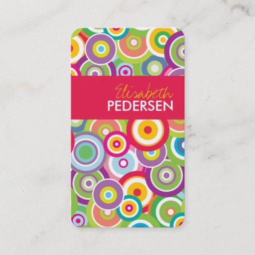 Customizable Bright Vector Circles Chic Business Cards