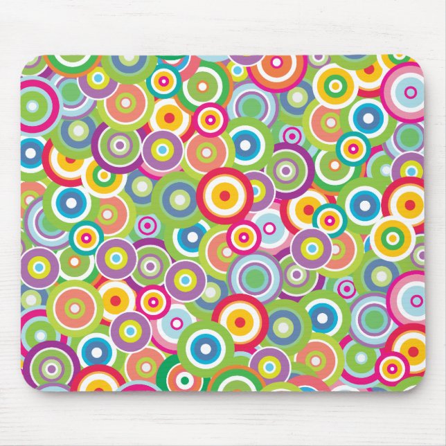 Bright Vector Circles Mouse Pad (Front)