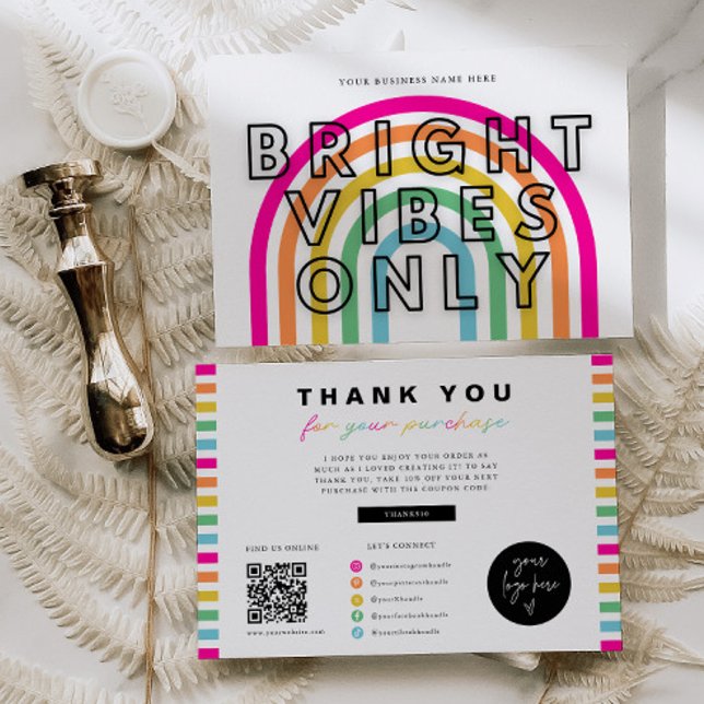 Bright Vibes Only Candle Business Thank You Card (Creator Uploaded)