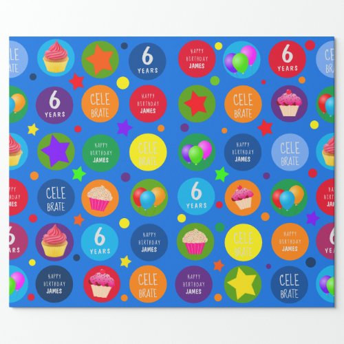 Bright Vibrant  Colorful_ Any Age Happy Birthday Wrapping Paper