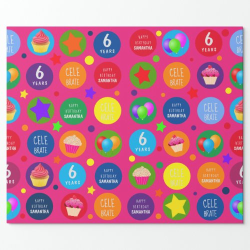 BrightVibrant  Colorful _ Any Age Happy Birthday Wrapping Paper