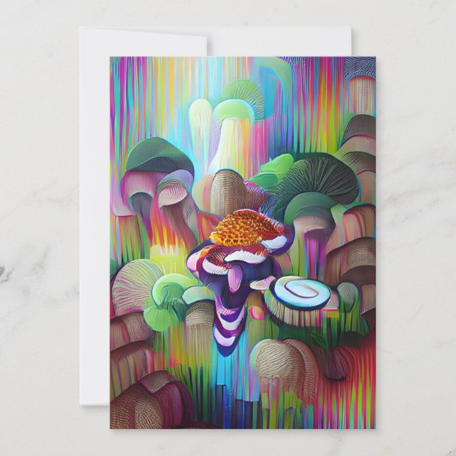 Bright Vibrant Colorful Psychedelic Pattern Invitation (Front)