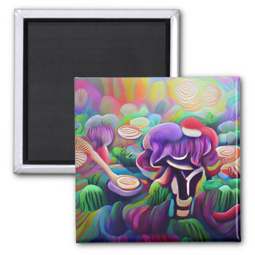 Bright Vibrant Colorful Psychedelic Pattern Magnet