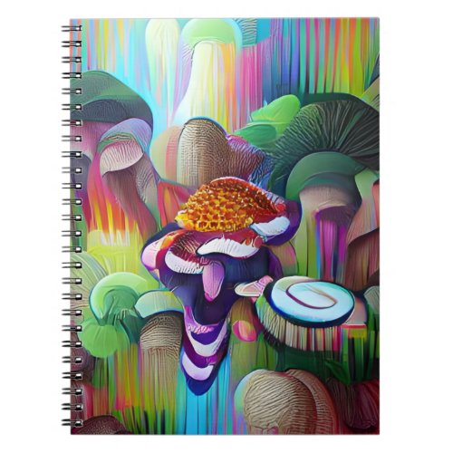 Bright Vibrant Colorful Psychedelic Pattern Notebook