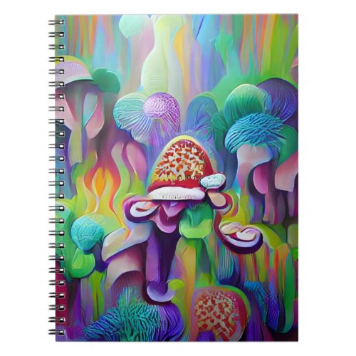 Bright Vibrant Colorful Psychedelic Pattern Notebook