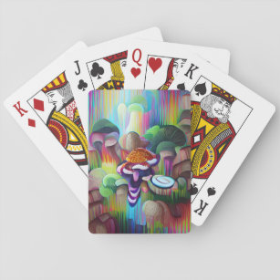 Bright Vibrant Colorful Psychedelic Pattern Playing Cards