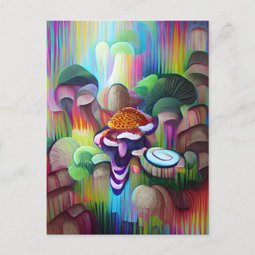 Bright Vibrant Colorful Psychedelic Pattern Postcard