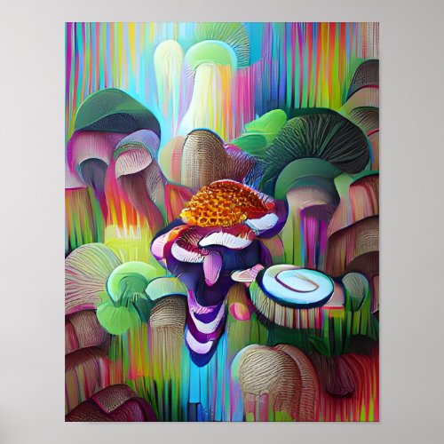 Bright Vibrant Colorful Psychedelic Pattern Poster