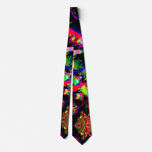 Bright Vibrant Crazy Neon Socks Neck Tie (Back)