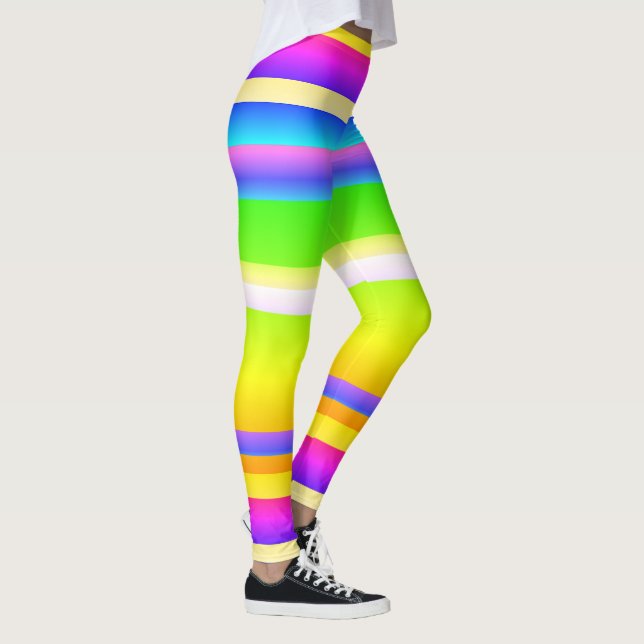 Bright vibrant striped leggings (Right)