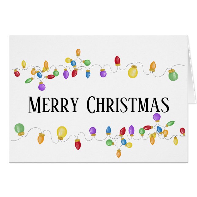 Bright Vintage Christmas Lights  Cards (Front Horizontal)