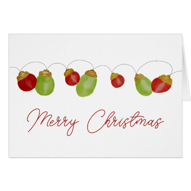 Bright Vintage Christmas Lights  Cards (Front Horizontal)