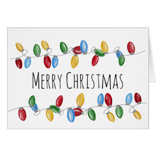 Bright Vintage Christmas Lights  Cards