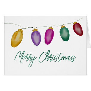 Bright Vintage Christmas Lights  Cards