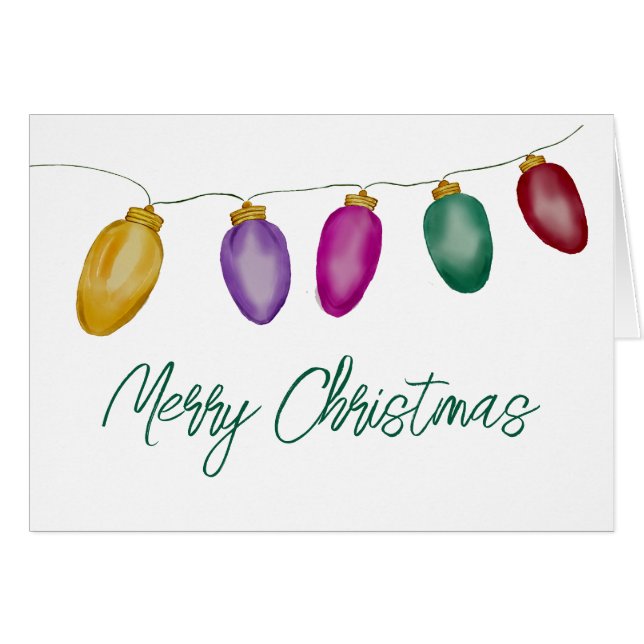 Bright Vintage Christmas Lights  Cards (Front Horizontal)