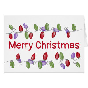 Bright Vintage Christmas Lights  Cards