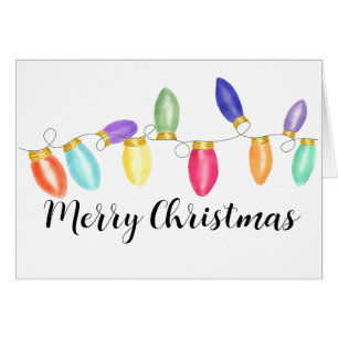 Bright Vintage Christmas Lights  Cards