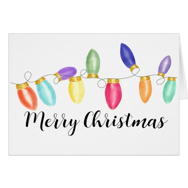Bright Vintage Christmas Lights  Cards (Front Horizontal)