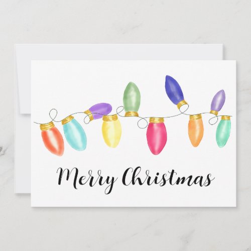 Bright Vintage Christmas Lights  Holiday Card