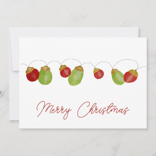 Bright Vintage Christmas Lights  Holiday Card