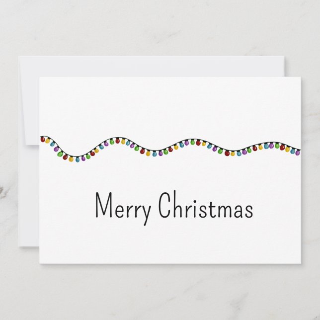 Bright Vintage Christmas Lights  Holiday Card (Front)