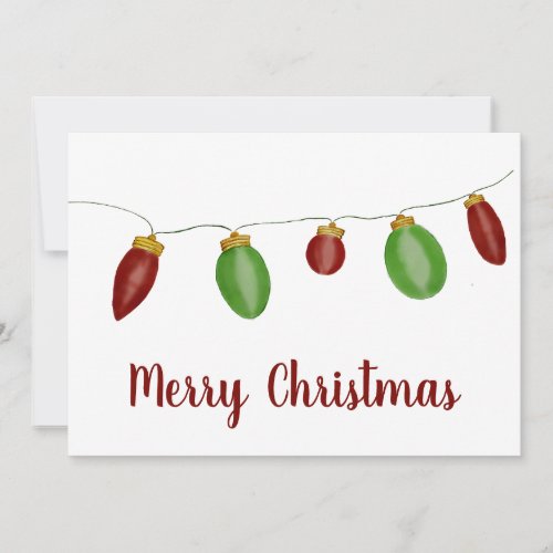 Bright Vintage Christmas Lights  Holiday Card