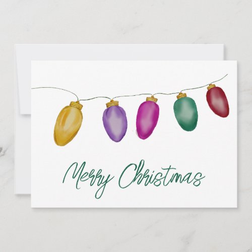 Bright Vintage Christmas Lights  Holiday Card