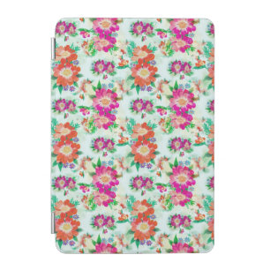 Bright Vintage Floral Pink and Red Flowers iPad Mini Cover