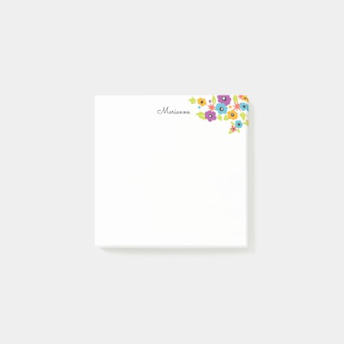 Bright Vintage Flowers Personal Notepad