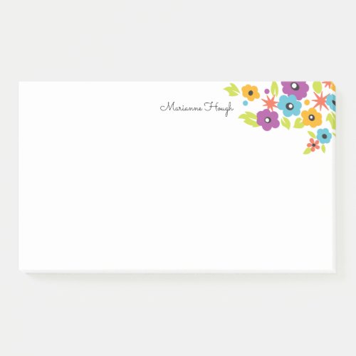 Bright Vintage Flowers Personal Stationery Post_it Notes