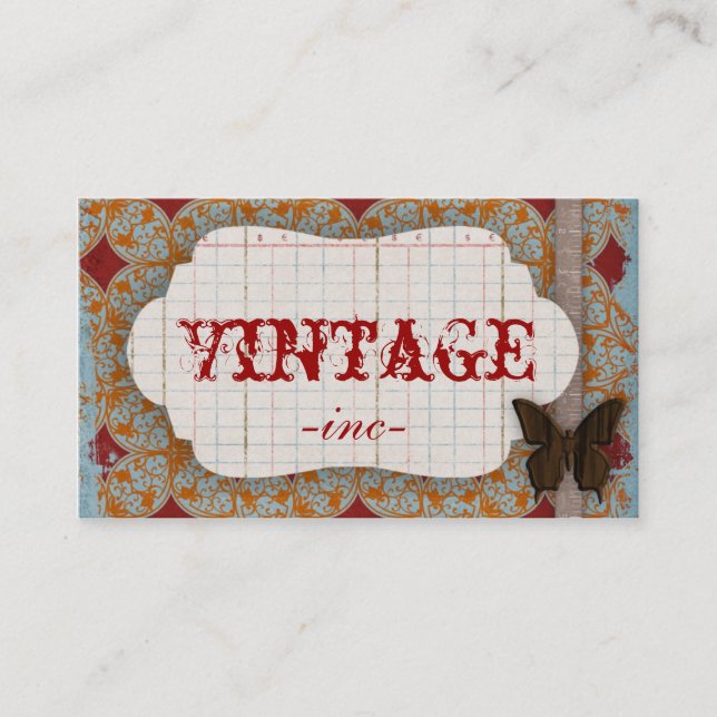 Bright, Vintage Inspired Business Cards (Front)