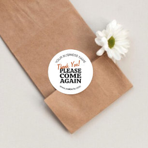 Bright Vintage Inspired "Thank You Come Again!" Classic Round Sticker