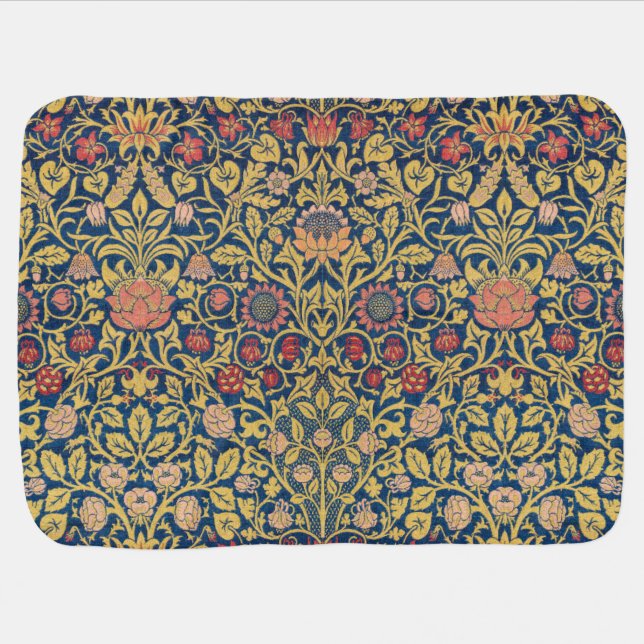 Bright Violet and Columbine (by William Morris) Baby Blanket (Horizontal)