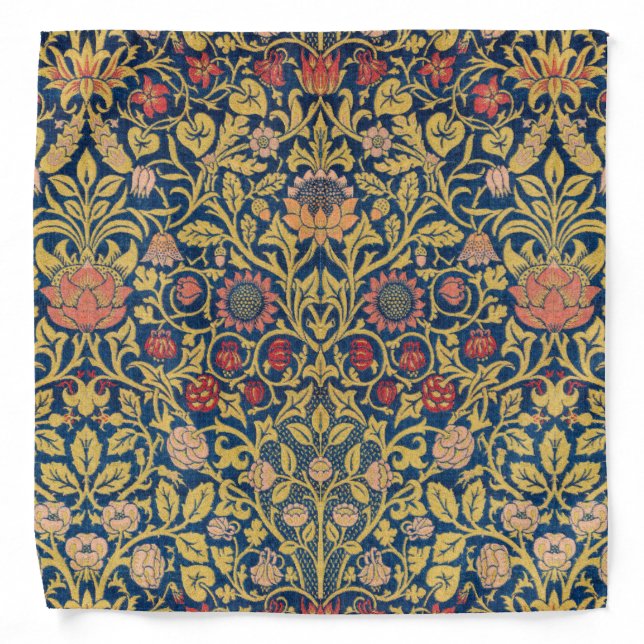Bright Violet and Columbine (by William Morris) Bandana (Front)