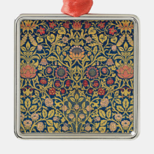 Bright Violet and Columbine (by William Morris) Ce Metal Ornament