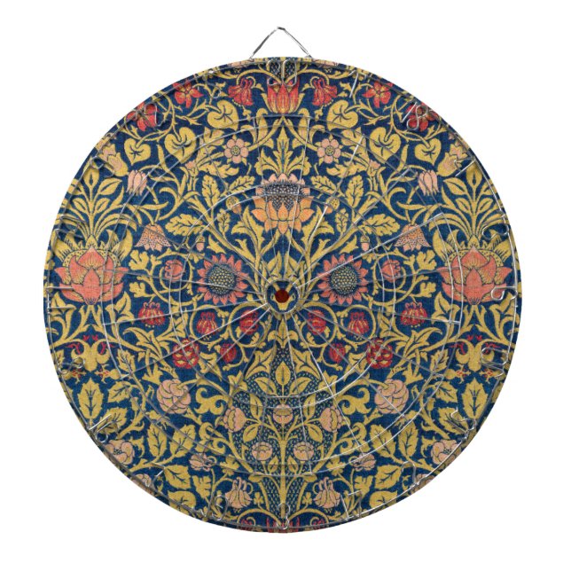 Bright Violet and Columbine (by William Morris) Dart Board (Front)