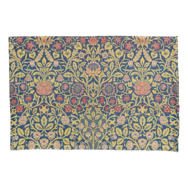 Bright Violet and Columbine (by William Morris) Pillow Case (Front-Left)