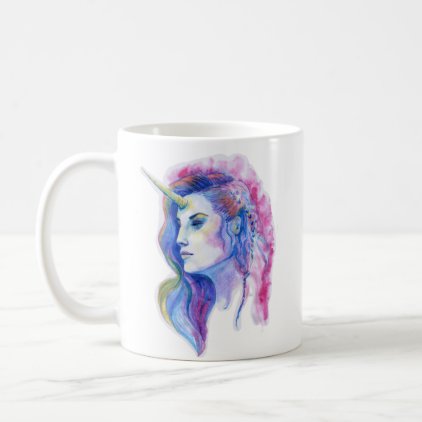 Bright Violet Magic Unicorn Fantasy Illustration Coffee Mug