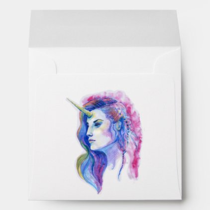 Bright Violet Magic Unicorn Fantasy Illustration Envelope