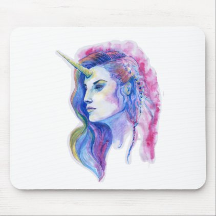 Bright Violet Magic Unicorn Fantasy Illustration Mouse Pad