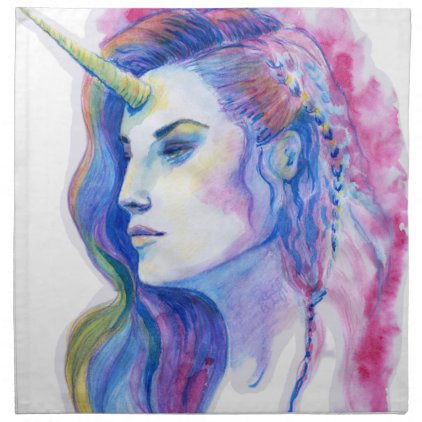 Bright Violet Magic Unicorn Fantasy Illustration Napkin