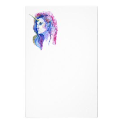 Bright Violet Magic Unicorn Fantasy Illustration Stationery