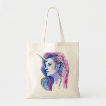 Bright Violet Magic Unicorn Fantasy Illustration Tote Bag
