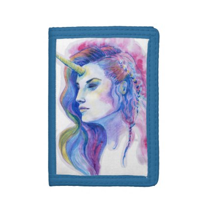 Bright Violet Magic Unicorn Fantasy Illustration Tri-fold Wallet