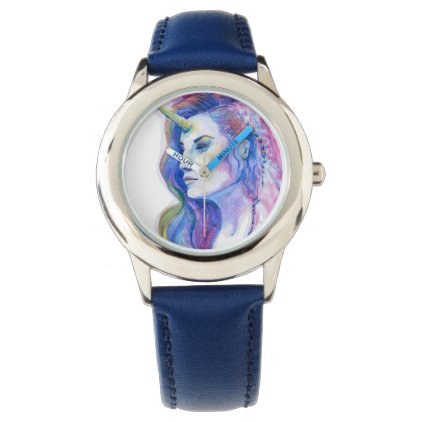 Bright Violet Magic Unicorn Fantasy Illustration Wrist Watch
